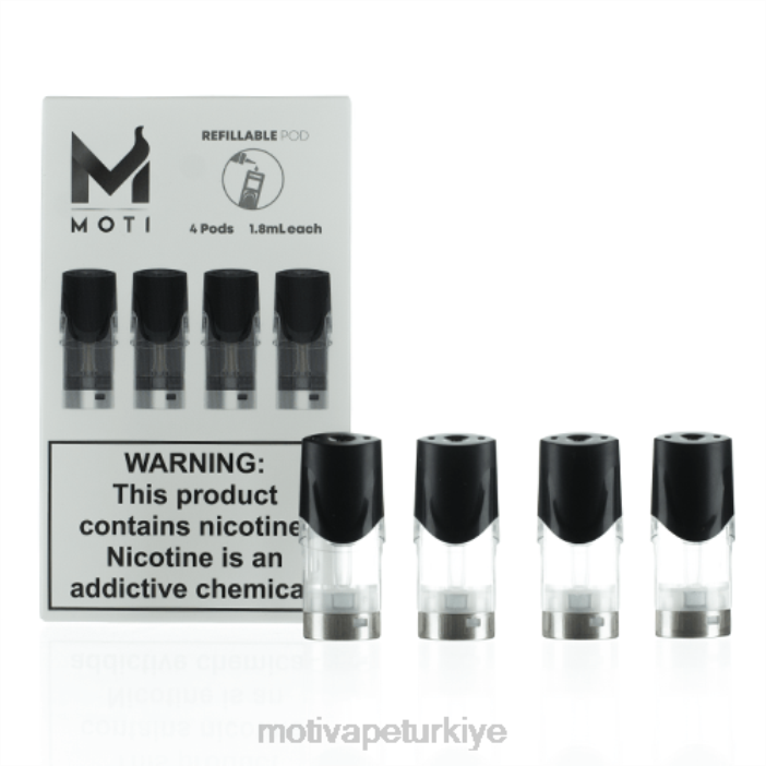 (4'lü paket) 000H74 - Moti vape review MOTI doldurulabilir yedek kapsül kartuşları